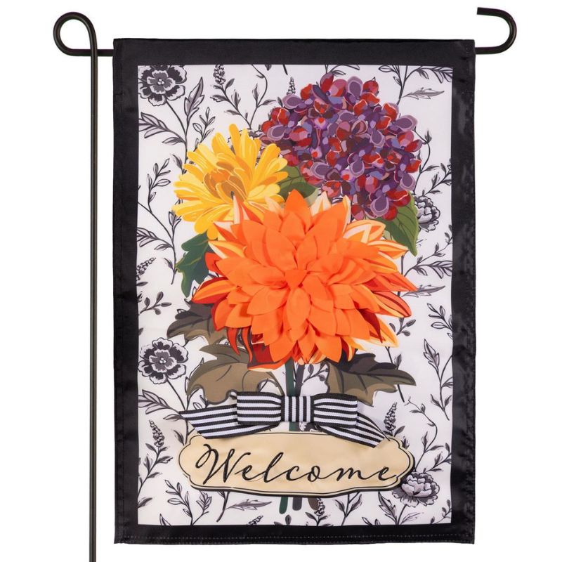 Fall Floral Toile Garden Flag